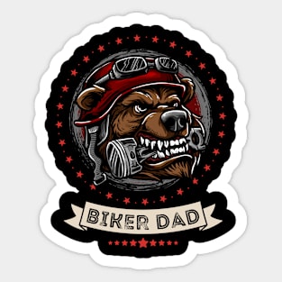 Biker Dad Bear Sticker